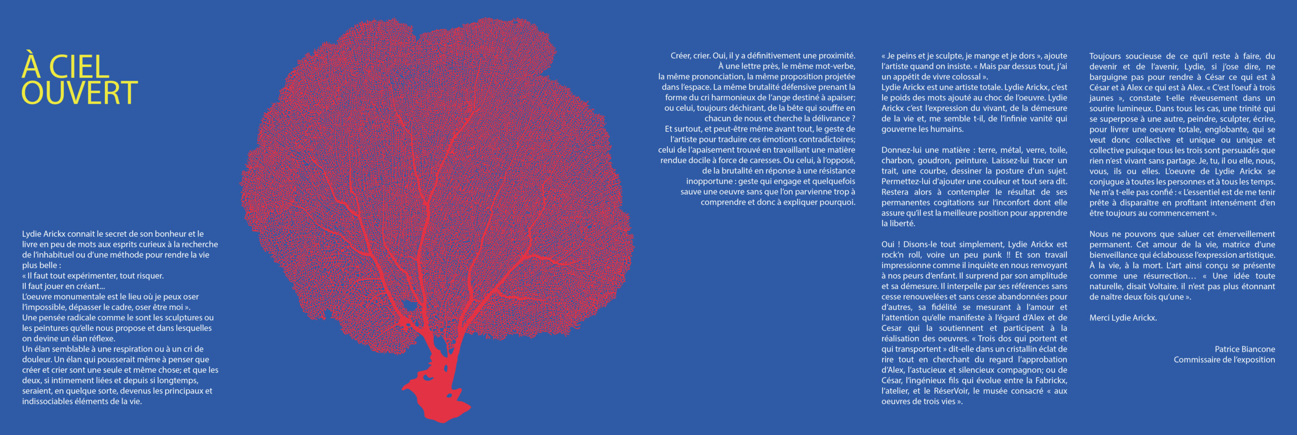 Expo Lydie Arickx - Brochure Bleue